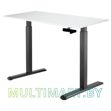 Стол для работы стоя ErgoSmart Manual Desk 1380x800x18 мм (альпийский белый/черный)